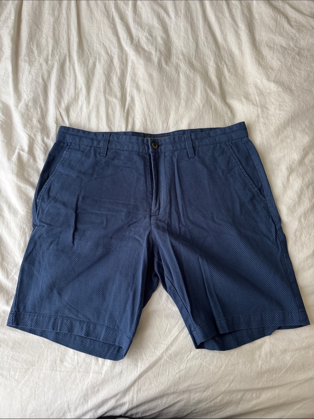 Slate & Stone Navy Micro-Pattern Flat Front Shorts
